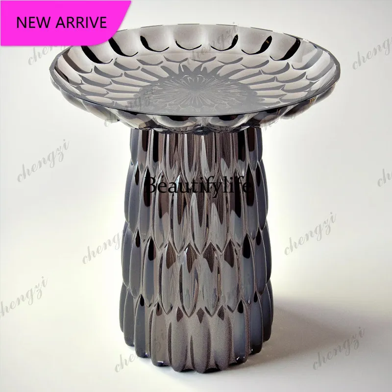 A68Creative designer furniture transparent resin crystal water ripple edge few hotel model room special-shaped small coffee tabl