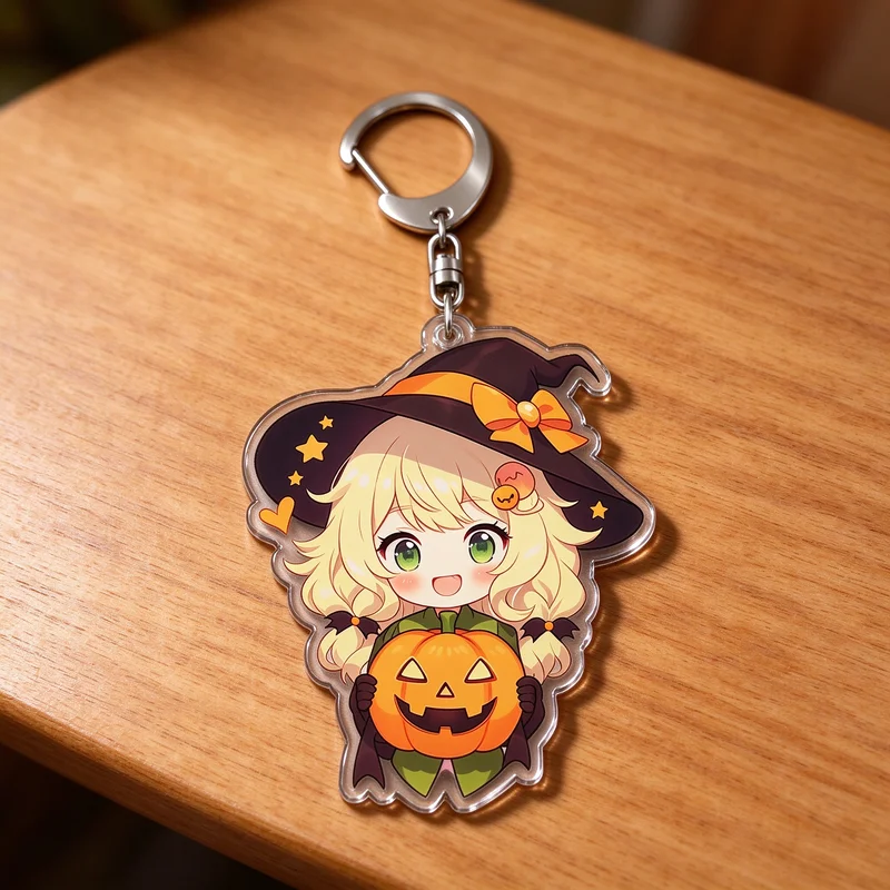 Dark Aesthetic Vintage Halloween Eerie Macabre Cute Spooky Double Sided Printed Smooth Edge Acrylic Keychain 5cm
