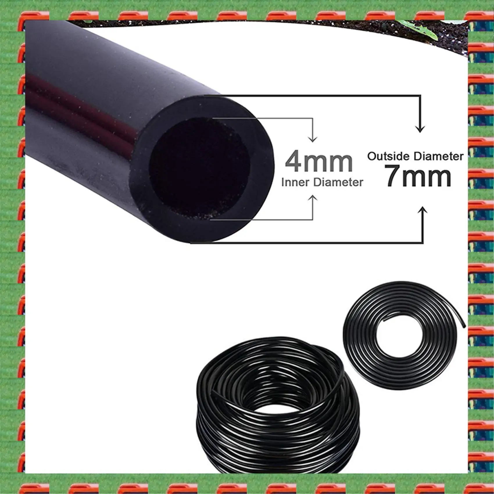 

ABMO 30 м метр 1/4 дюйма пустая распределительная труба шланг для капельного орошения с 200 шт. 1/4 дюйма универсальные колючие тройники