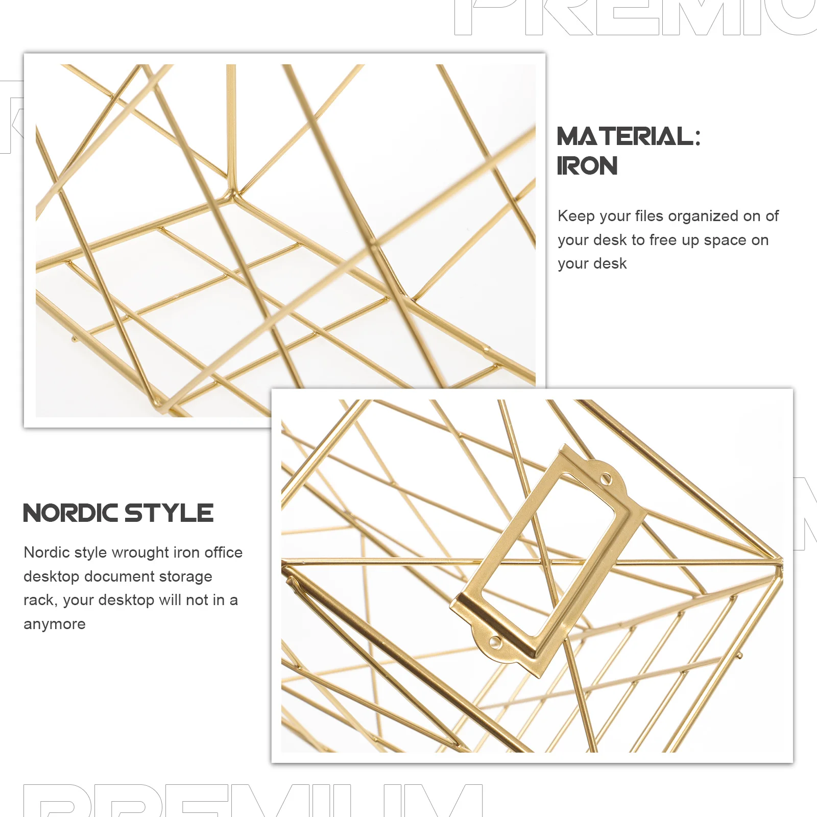 

Desktop Organizer Nordic Wrought Iron Document Storage Rack For Office Home File Folder Magazine Holder Stand Shelf Desk