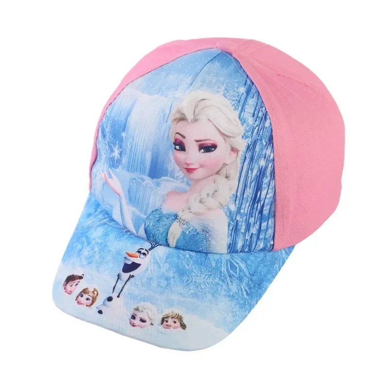 Kawaii Frozen Hat Elsa Anna Baseball Cap Frozen Princess Girls Children Hats Summer Breathable Adjustable Shade Cap Hip Hop Caps