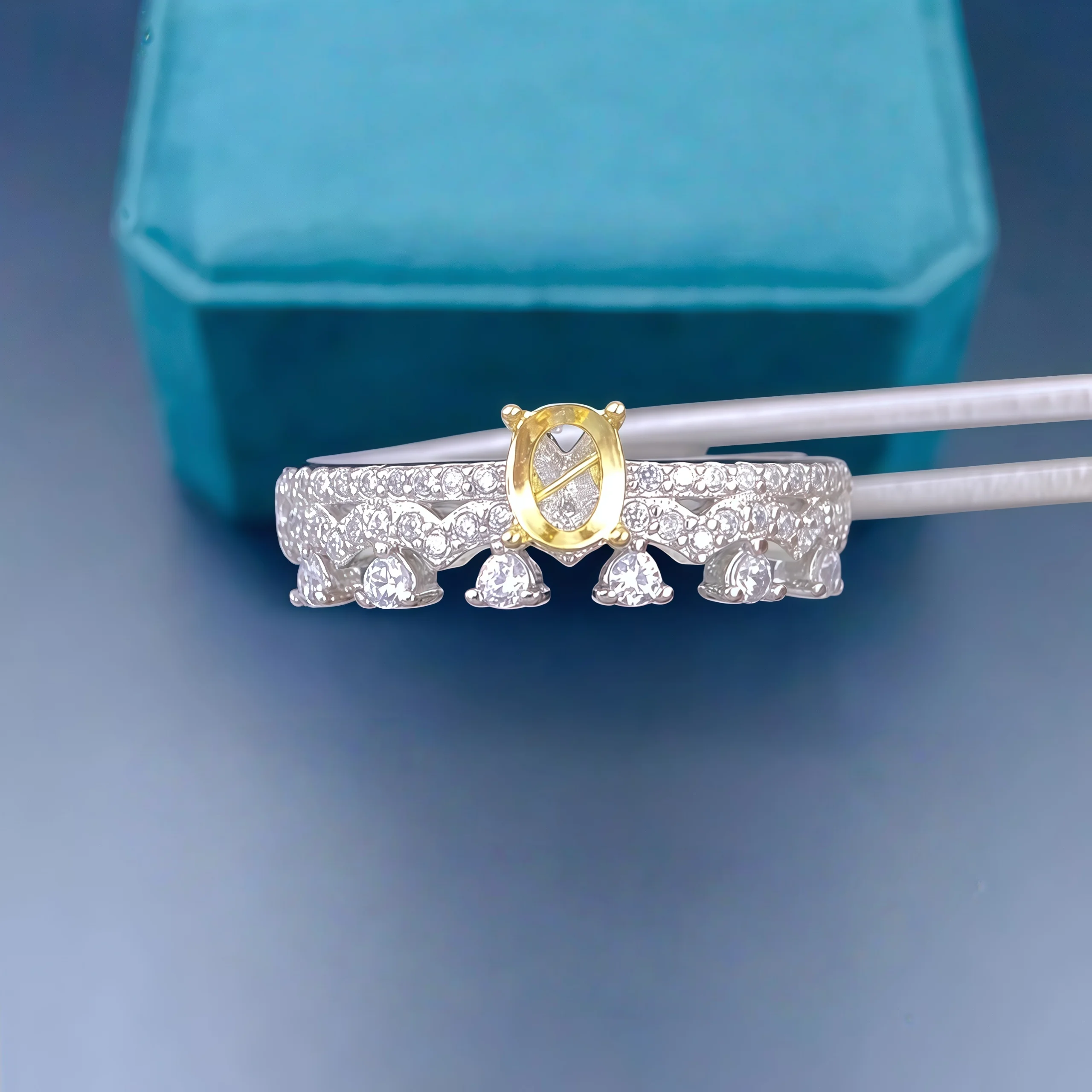 

Модный пустой держатель для колец «сделай сам», стерлинговое серебро S925, оправа 4*5 мм, овальный камень, изысканный дизайн, очаровательные свадебные украшения для женщин