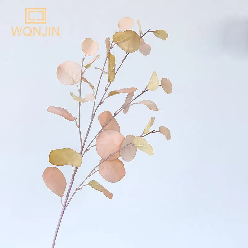 1pc, Hotel hochzeits dekoration Herbst baum blätter künstliche Blumen simulation Eukalyptus apfel blätter – Detail 10
