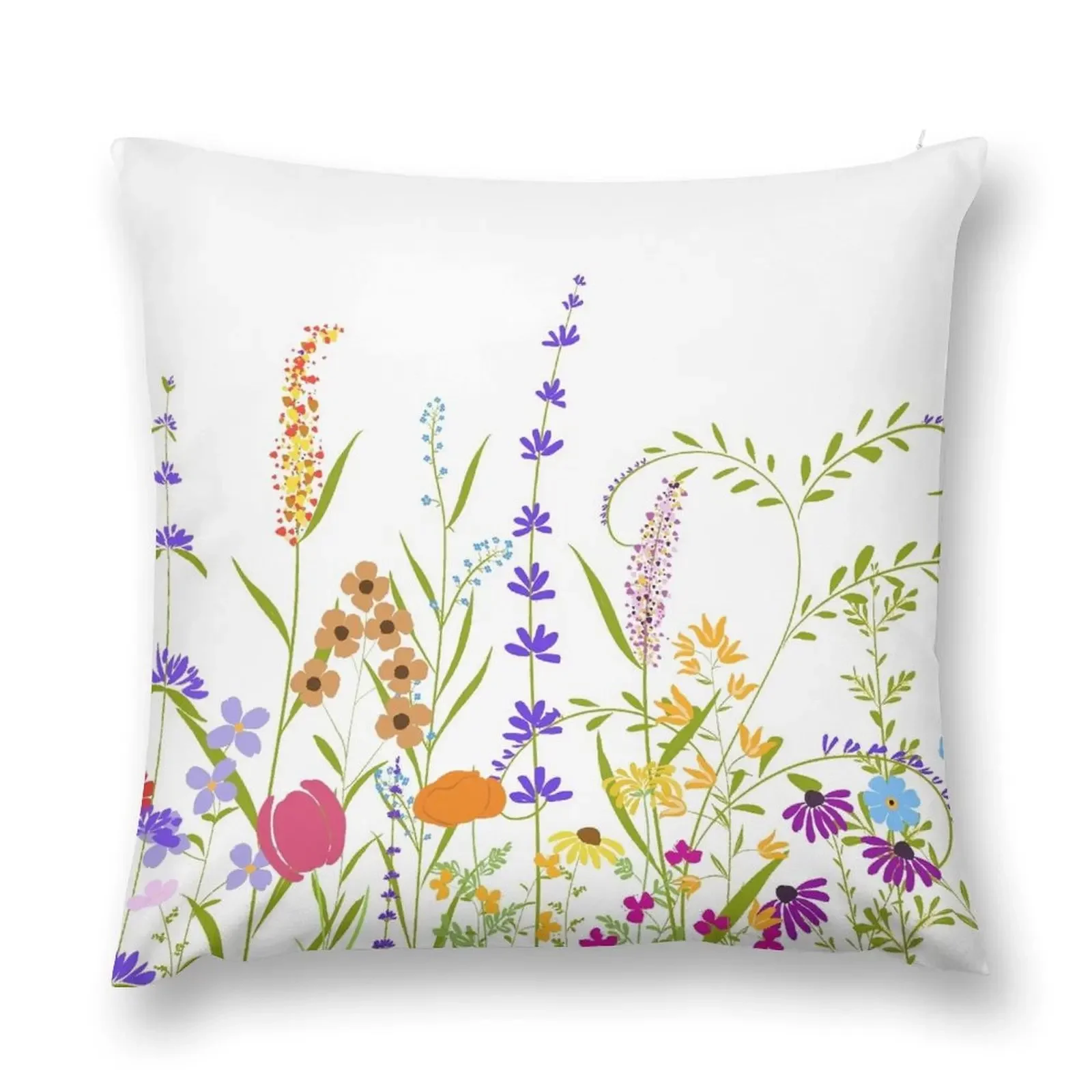 colourful wildflowers 2022 Throw Pillow Sofa Cushion Cover pillowcases for sofa cushions Luxury Sofa Cushions pillow