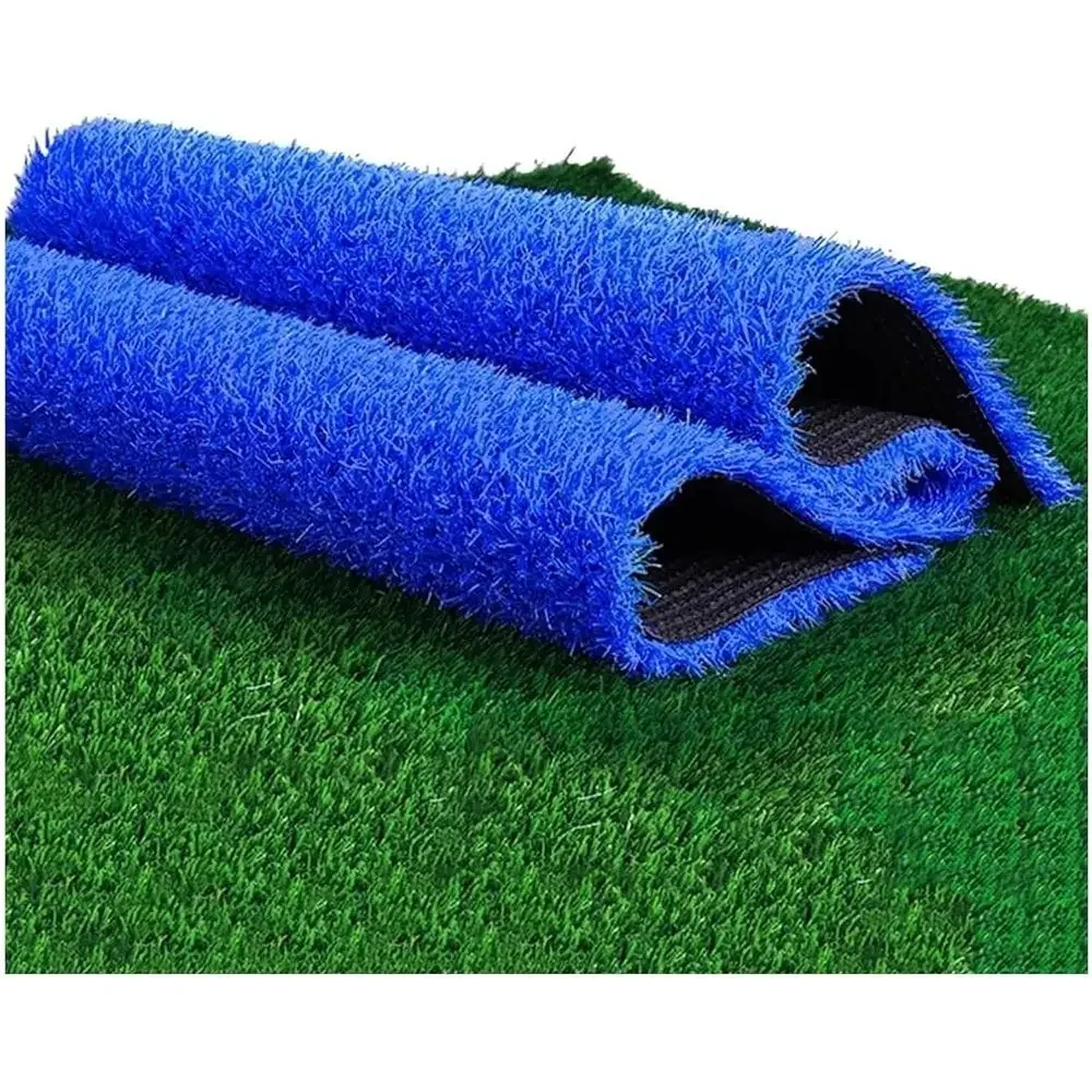 Customizable Blue Artificial Turf for Outdoor Spaces - 50x120cm, Durable and Anti-Shedding