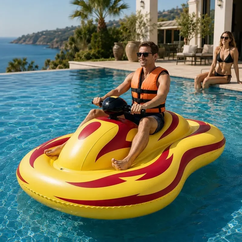 Inflatable Electric Boat for Kids Water Park Ride Floating Motorized Vessel Children Outdoor Water Game Equipment Wholesale