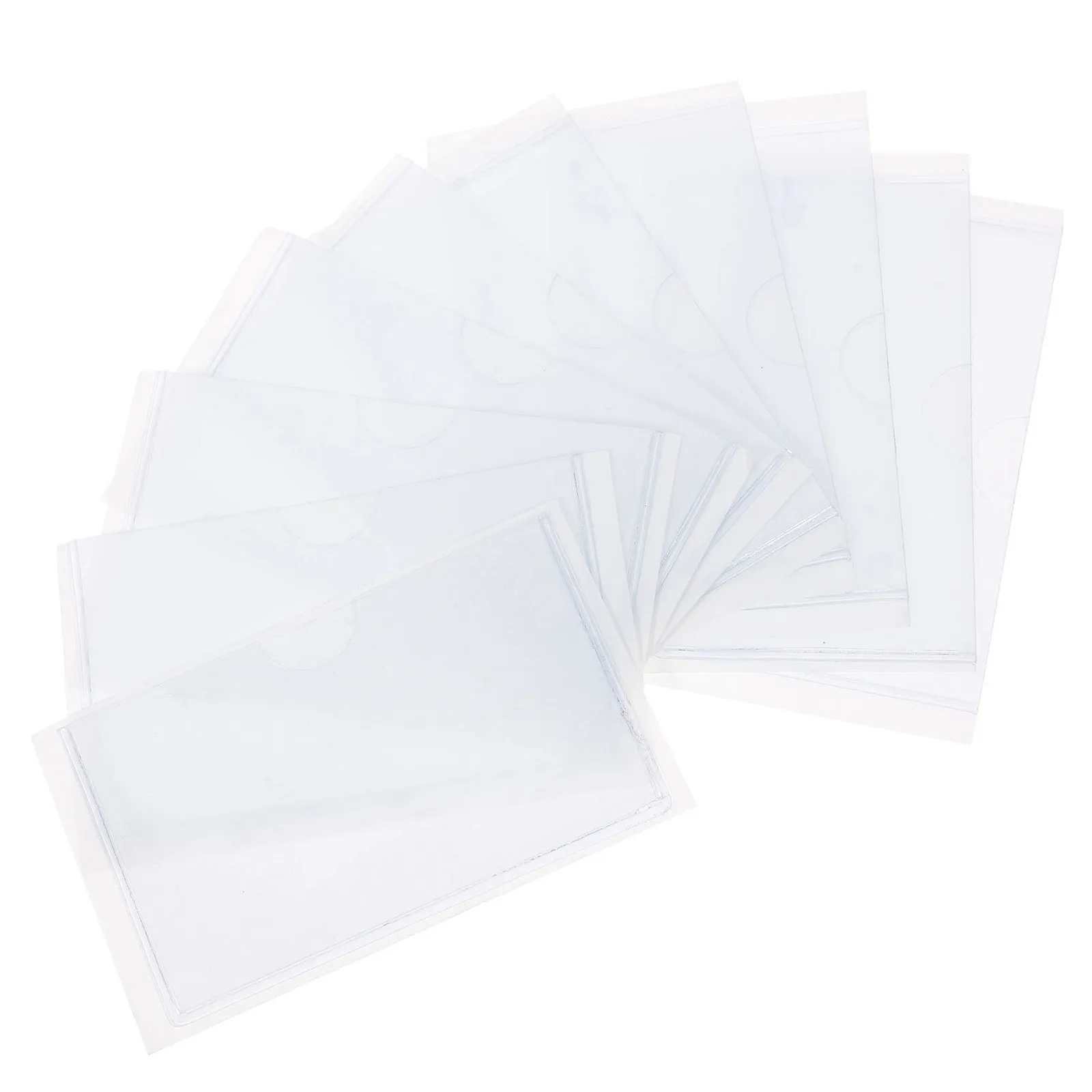 10Pcs Car Parking Permit Holder PVC Waterproof Adhesive Card Sleeve for Windscreen Ticket Badge Document Protector Clear Label