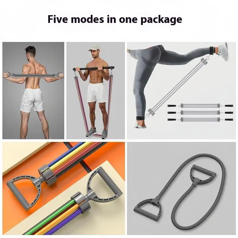 1 مجموعة سحب حبل كمال الاجسام المقاومة العصابات مجموعة متعددة الوظائف الموتر دعوى العضلات حزام تدريب أربطة مرنة #4