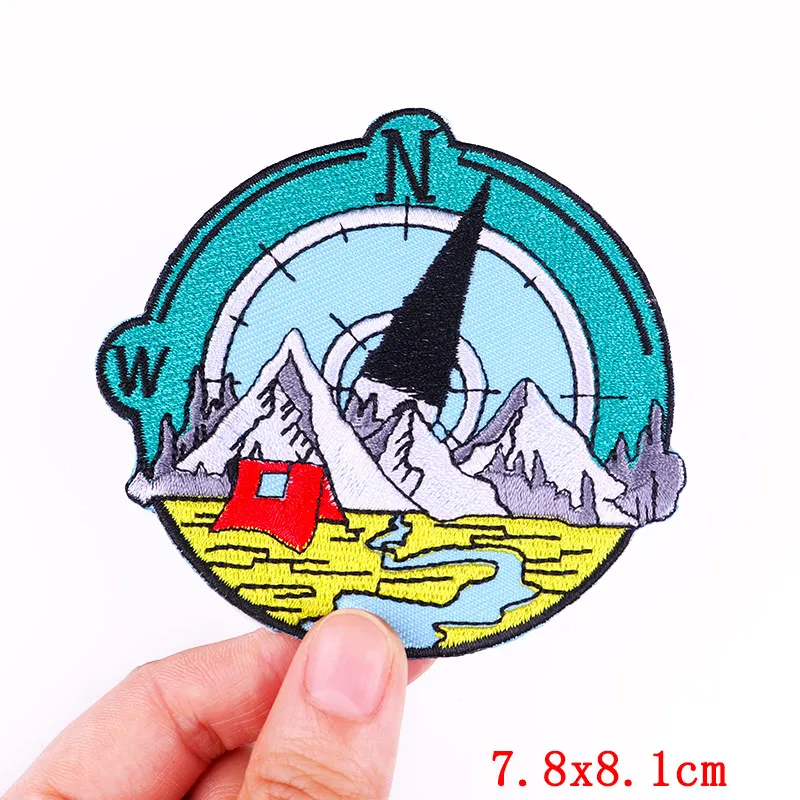 Abenteuer Camping Patch Outdoor Reise bestickte Patches auf Kleidung DIY Eisen auf Patches für Kleidung Aufkleber Abzeichen auf Rucksack