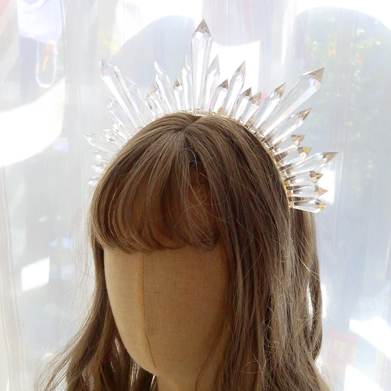 DIY Kit Lolita Crystal Headband Rhinestone Crowns Sun Goddess Tiaras Bride Headpiece Headwear For Wedding Parties