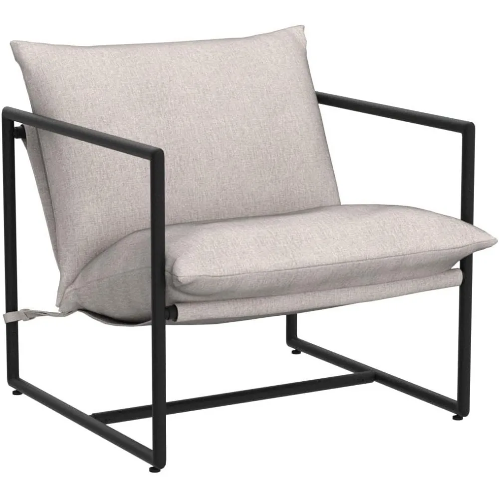 Aidan Sling Accent Chair, Sessel mit Metallrahmen und gebrochener Schaumstoffpolsterung, 30,71 T x 30,71 B x 35,15 H Zoll