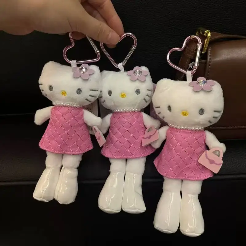 لطيف كيتي أفخم المفاتيح الكرتون الحيوان اللباس ألعاب من نسيج مخملي دمية سيارة زينة زخرفية ظهره قلادة عيد الميلاد هدية عيد ميلاد