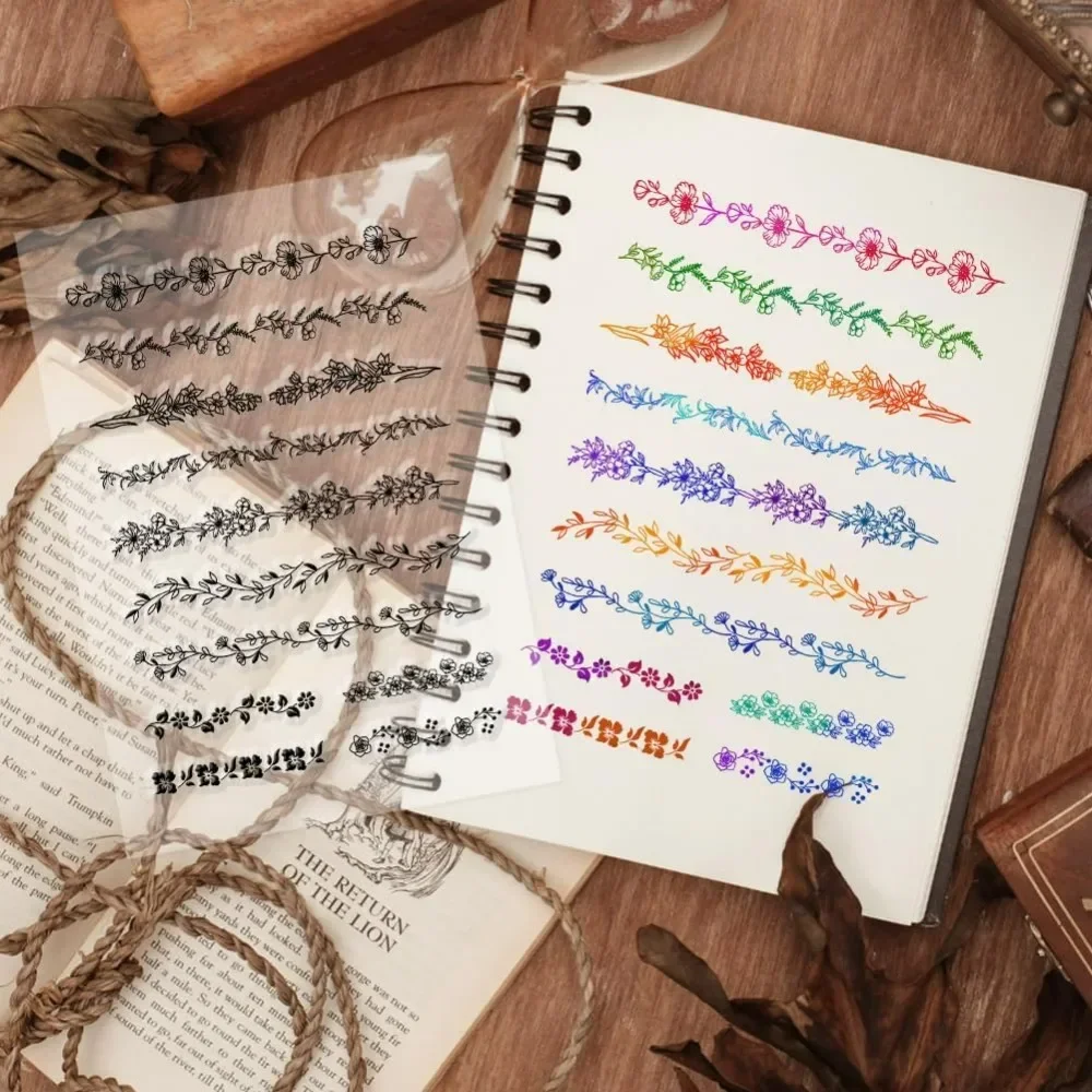Small Bouquet Clear Stamps, Flower Rubber Stamp Silicone Stamp Background Transparent Stamps for Card Making Photo Album