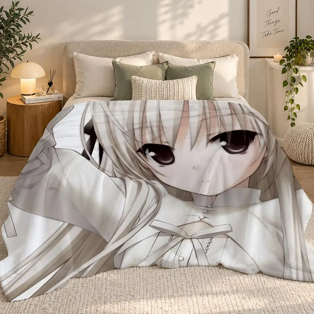 Yosuga No Sora Throw 240g flannel blanket, suitable for sofas, beds, offices, exquisite gift blankets