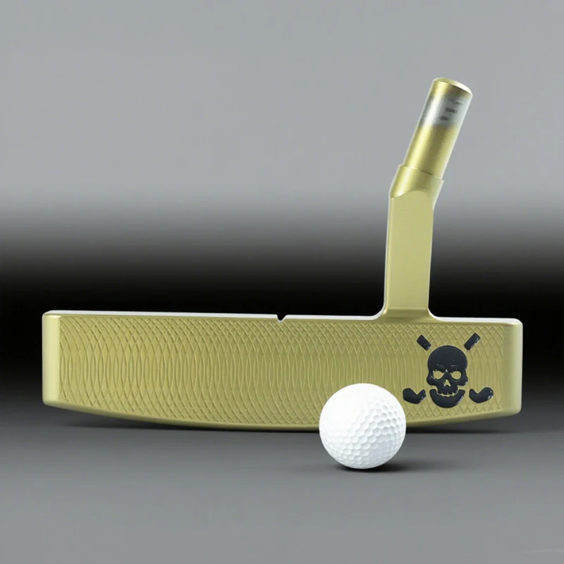 Cabeças de golfe douradas semicírculo dourado cabeça de putter de golfe destro unissex cabeça de clubes de golfe e capa de cabeça de golfe sem eixo