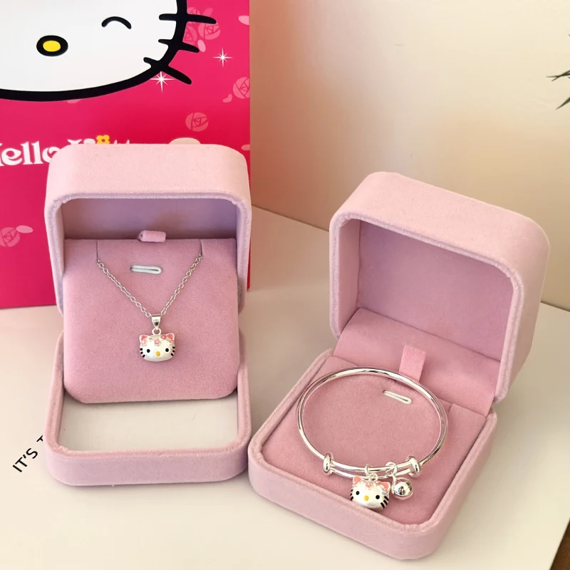 

Изысканные ожерелья/браслеты Hello Kitty, подарочная коробка с милым котенком, упаковочный пакет для девочек, подарок на день рождения, ювелирные аксессуары