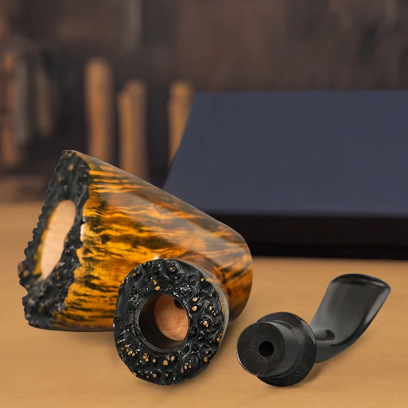 أنبوب تدخين مصنوع يدويًا من خشب البامبو ، سلسلة الخزامى ، كمامة الفم ، الخشب الصلب ، السعال الملون ، قطر 20 * #5