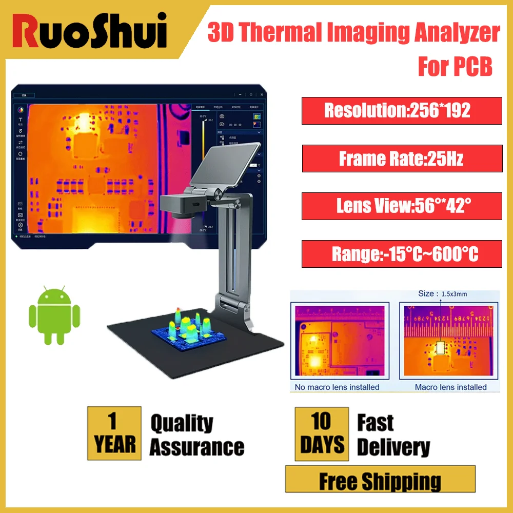 Victor 380S PCB 3D Thermal Imaging Analyzer 256*192 Circuit Leakage Short Inspect Computer Phone Repair Thermal Camera Imager