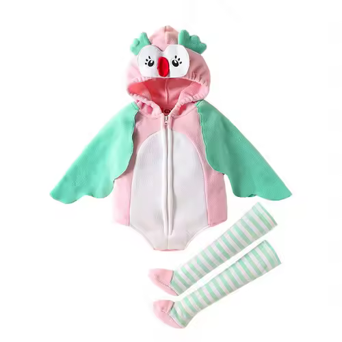 New Designer Cartoon Clothing Zip-up Hooded Romper + Stockings Baby Boy Clothes Baby Girl Casual Sets - Image 11
