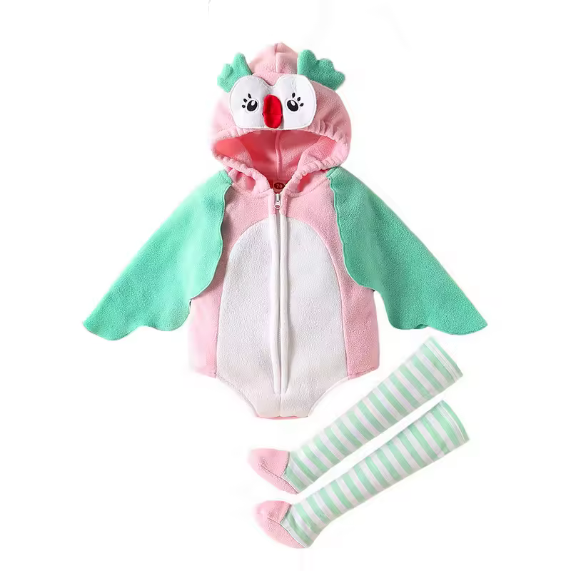 New Designer Cartoon Clothing Zip-up Hooded Romper + Stockings Baby Boy Clothes Baby Girl Casual Sets - Image 11