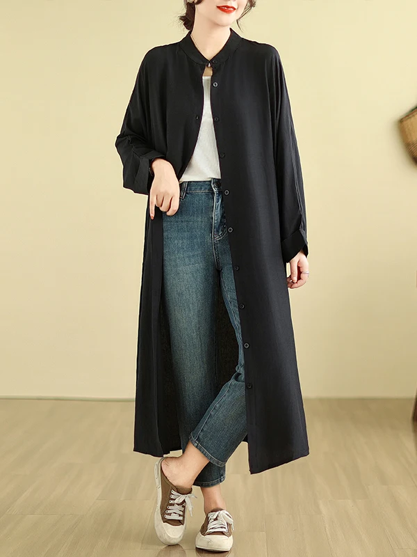 Long Sve Damen irt Dr Hong Kong Sle Loose Fit Split Design Autumn Faion Neu eingetroffenes Kleidungsstück Keine Etikettierung erforderlich