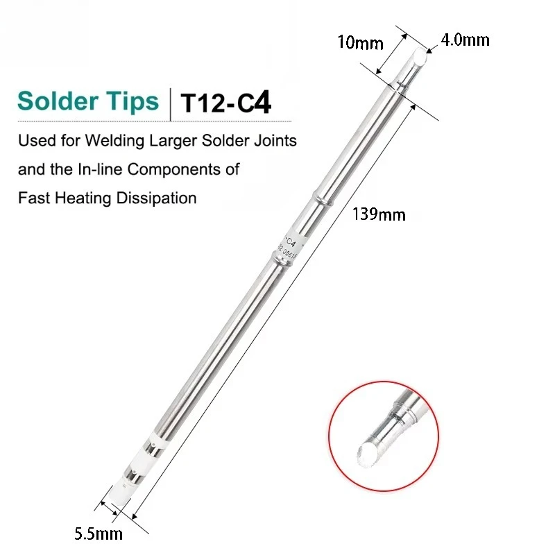 Replacement Copper T12 Soldering Iron Tip Welding Head For T12 Soldering Station Smartphone PCB Repair Electronic Welding Tool