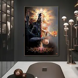 lord shiva Artwork Canvas Interior Paintings Prints Vintage Scandinavian Wall Posters Pictures Room Decor Cuadros Para Salon