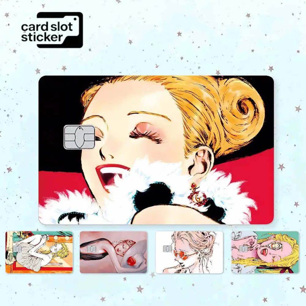 Cartoon V-Veil E-Emma  Credit Card HD Stickers Small Chip Waterproof Sticker Game Card Decal Gift