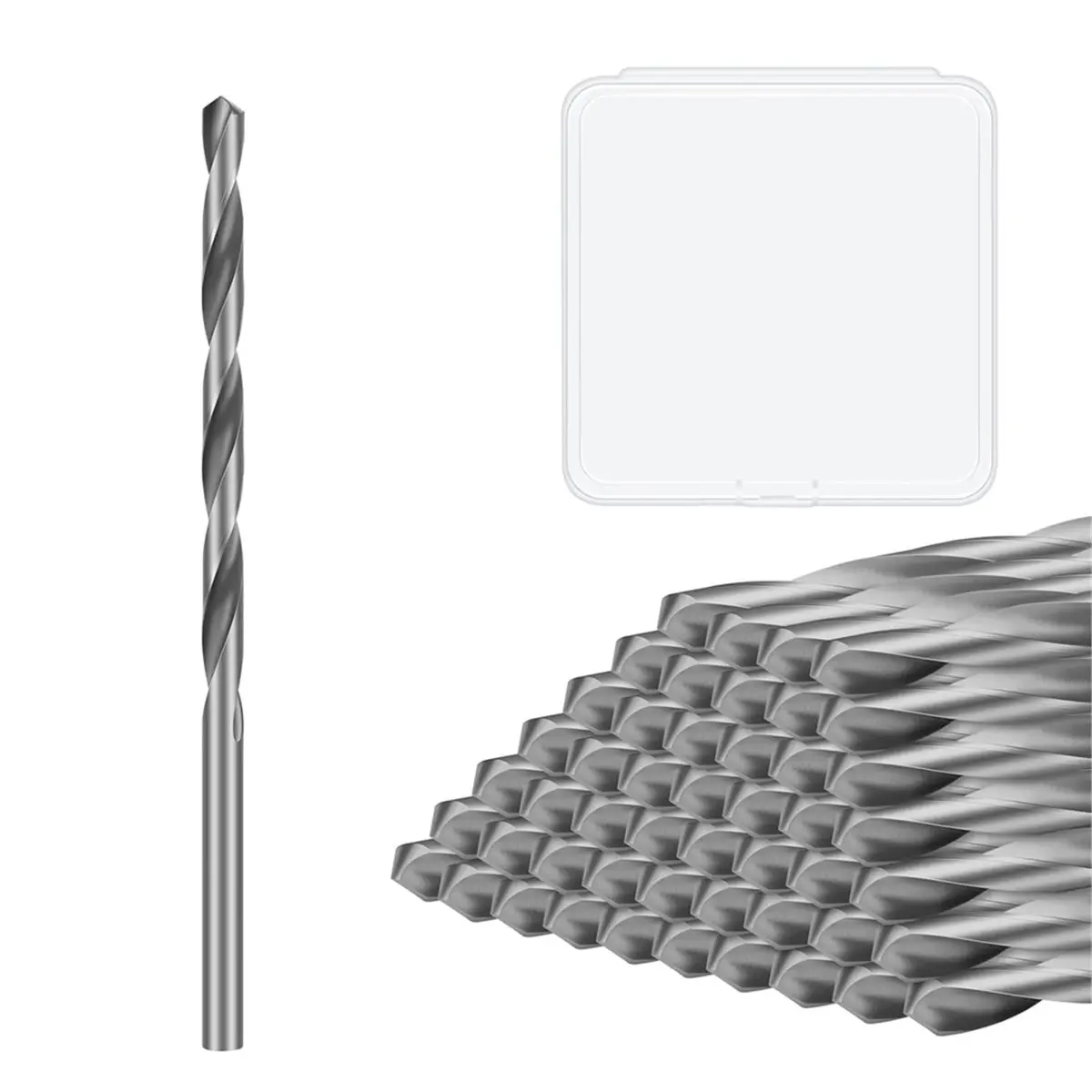 DT35BG 50 PCS 1/8 Inch Drywall Bit,Spiral Saw Tip Cutting Bits Tools with Box, Guide Point Cutting Bits for Use with Spiral Saw