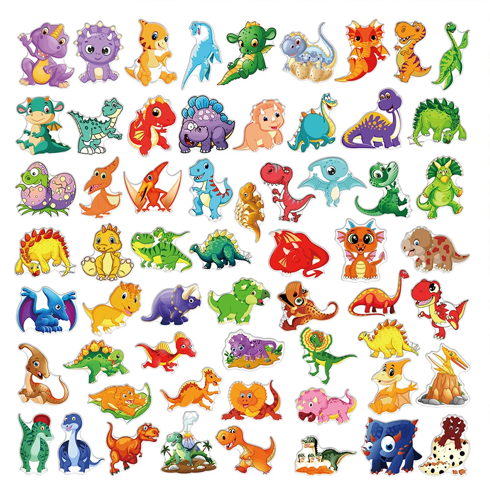 10/30/60pcs Cute Dinosaur Graffiti Stickers Waterproof Scrapbook Bike Skateboard Laptop Phone Stationery Kid Cartoon Sticker Toy