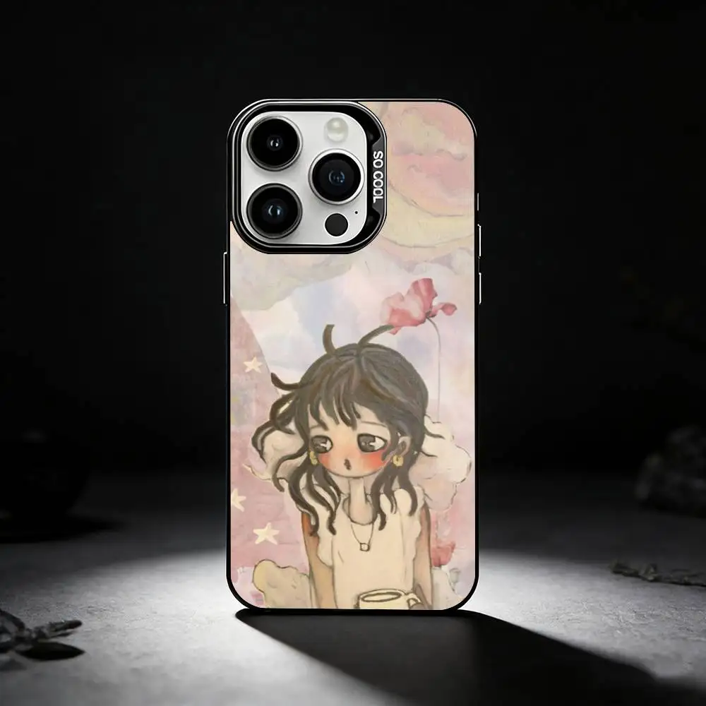 حافظة هاتف A-Art A-Aya T-Takano لهاتف iPhone 17,16,15,14,13,12,11 Plus,Pro Max,XS,حافظة هاتف فضية ملونة