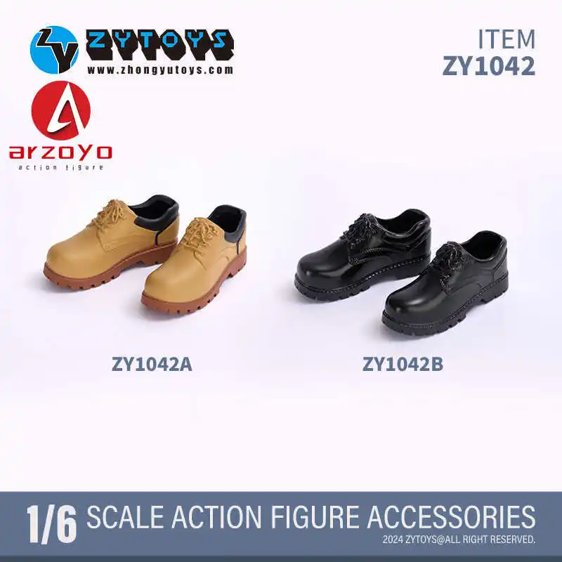 ZYTOYS ZY1031 ZY1042 ZY1043 1/6 Business Leather Shoes Accessory Model Fit 12'' Male Soldier Action Figure Body Dolls Toy