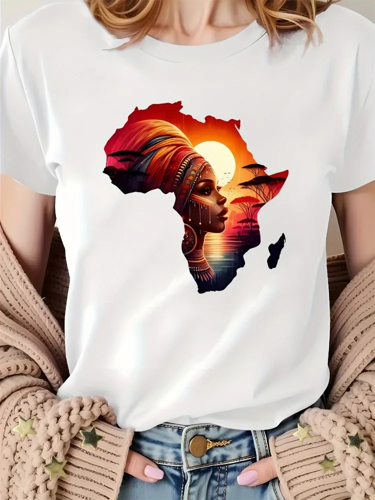 

Карта с креативным узором и принтом, женская повседневная спортивная футболка с круглым вырезом и короткими рукавами, праздничный удобный и модный хлопковый топ