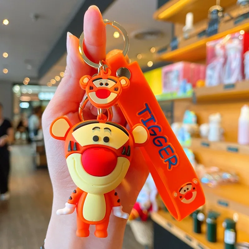 Creative cartoon anime couple pendant keychain Mickey Mouse Minnie Star Stitch key ring decoration key chain bag car pendant view 6