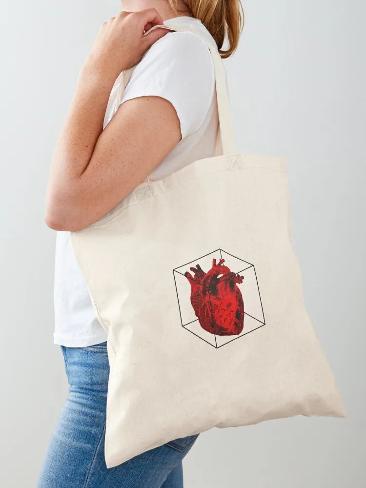 

Human Heart in a Cube Tote Bag Big bag women Gift bag personalized tote reusable grocery bags