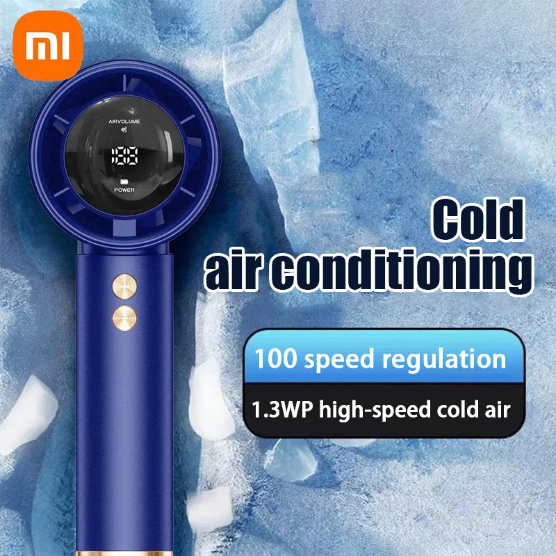 Xiaomi New 100 Speed Handheld Fans LED digital display USB Mini Portable Charging Turbo Outdoor Fan Desktop Small Electric Fan