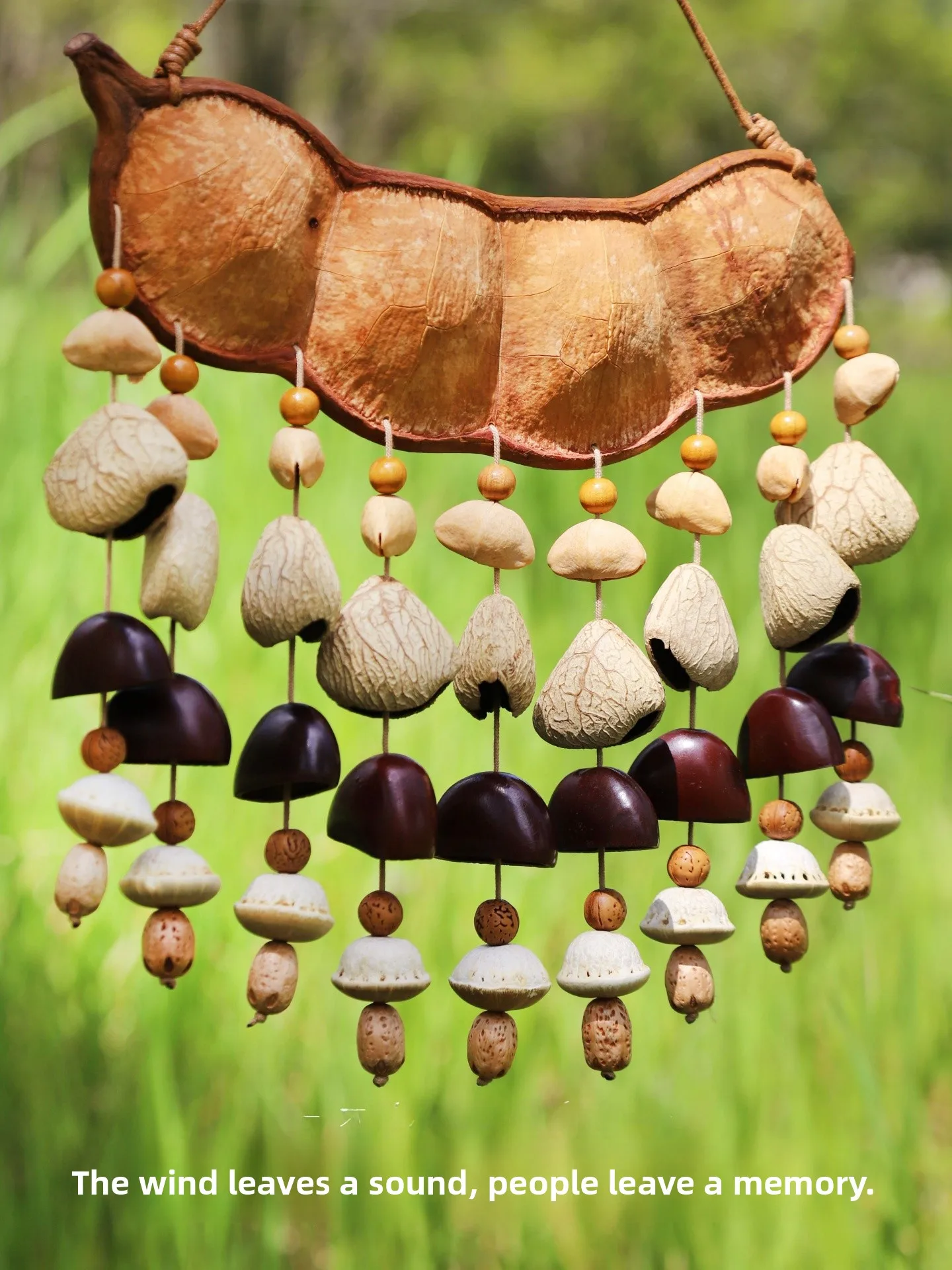 Mensonge Natural Soybean Pod Wind Chimes Home Decorative Healing Sound Therapy Autumn Mid-Autumn Festival Gift