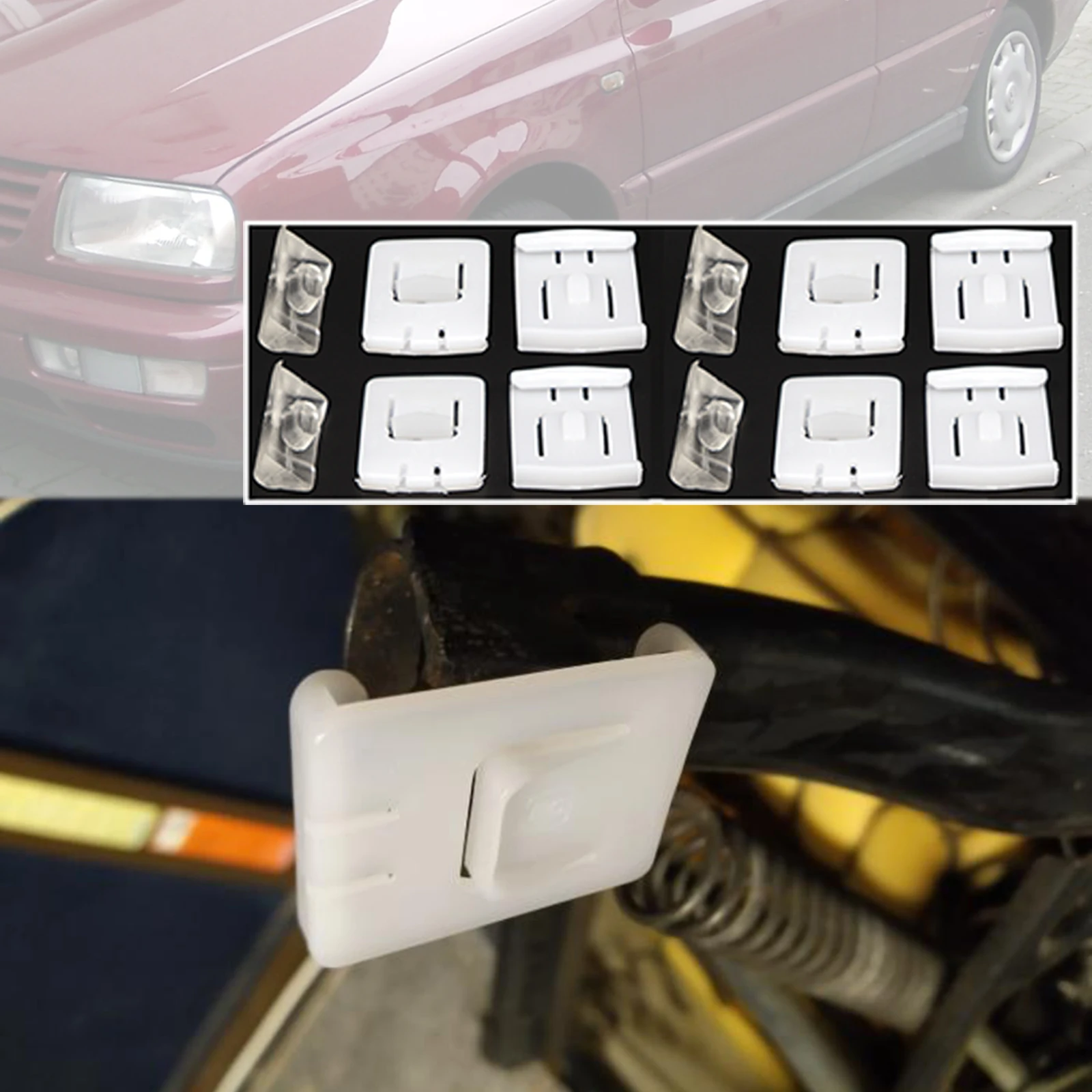 Para vw golf mk1 mk2 mk3 jetta a1 a2 passat b1 b2 b3 b4 polo 3 6n/6kv fixador de assento de carro ferroviário corredor clipe guia deslizante peça kit