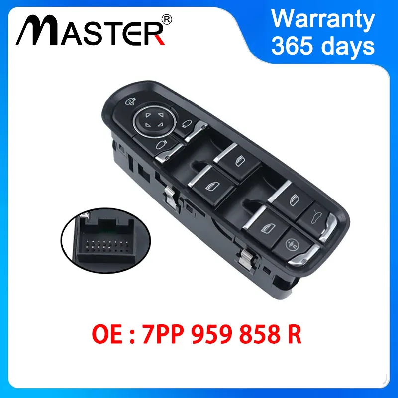 Left Window Control Switch Button 7PP959858R 7PP959858RDML for PORSCHE Cayenne 92A 2010 Macan 95B 2014-18 Panamera 970 2010-2016