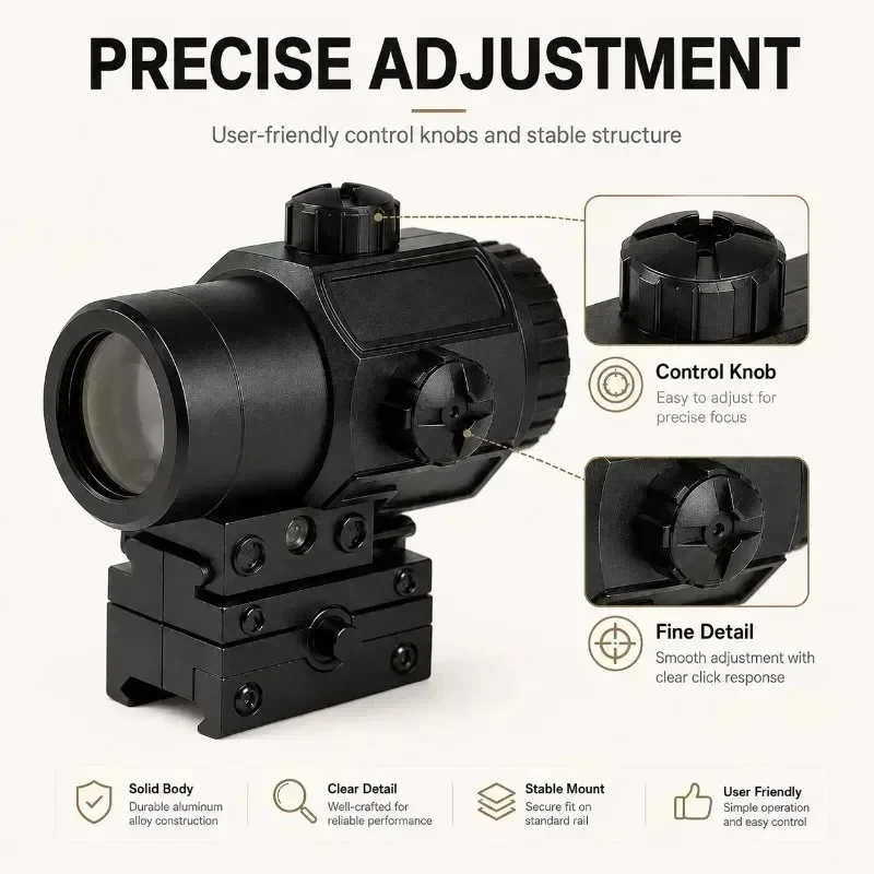 Portable G33/G34 High‑Definition Magnifying Optic Lens, Detachable Decor Accessory for Backyard Leisure Hobby