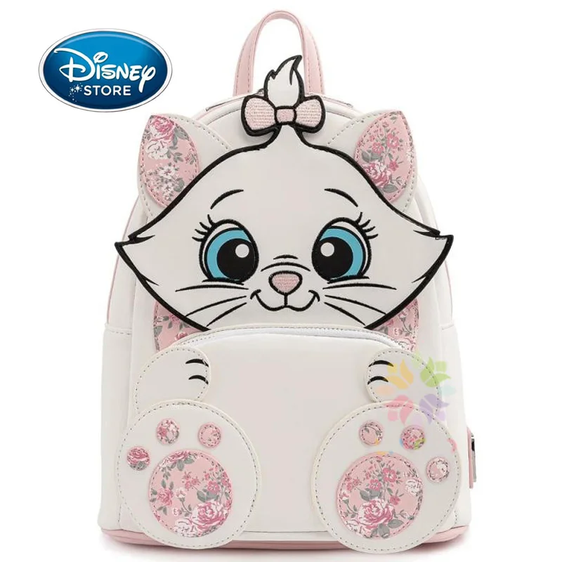 

Disney Classic Animated Film Mary Cat Theme Design Backpack PU Leather Women Double Shoulder Backpacks