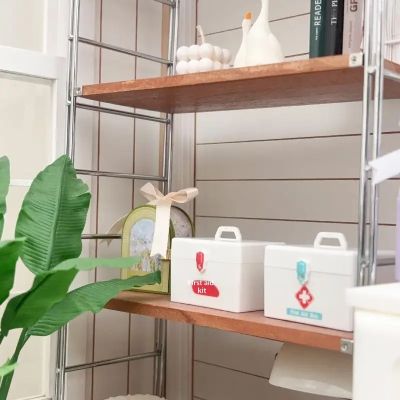 1/12 دمية مصغرة محاكاة صندوق دواء حالات الطوارئ نموذج اللعب دمية غرفة المعيشة الديكور المشهد الصغير حلية