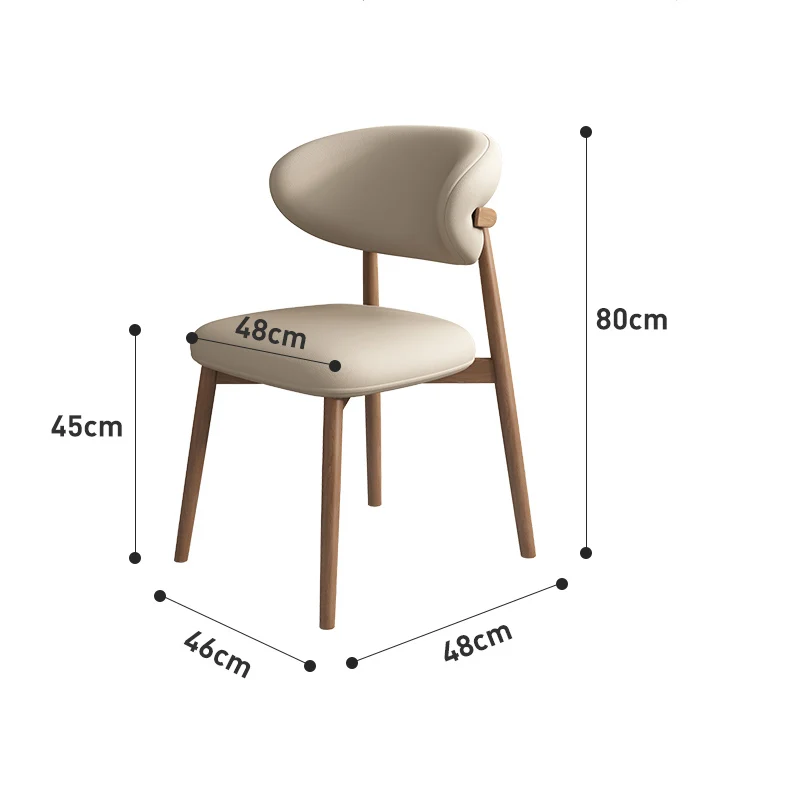 Custom Modern Restaurant Oak Wood Dining Chair Kitchen Restaurant Chair Office Leather Home Coffee Solid Wood Chairs