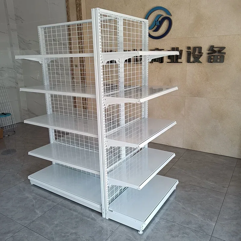 

Iron Supermarket Shelf Convenience Store Rack Retail Shelving Systems Decorative Metal Shop Display Racks