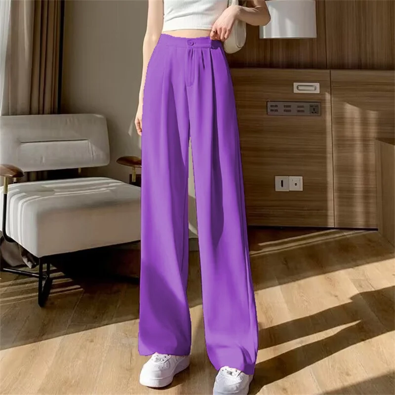 

Женские брюки с высокой талией, свободного кроя, прямые, широкие, повседневные, для офиса, весна-осень 2025, новинка