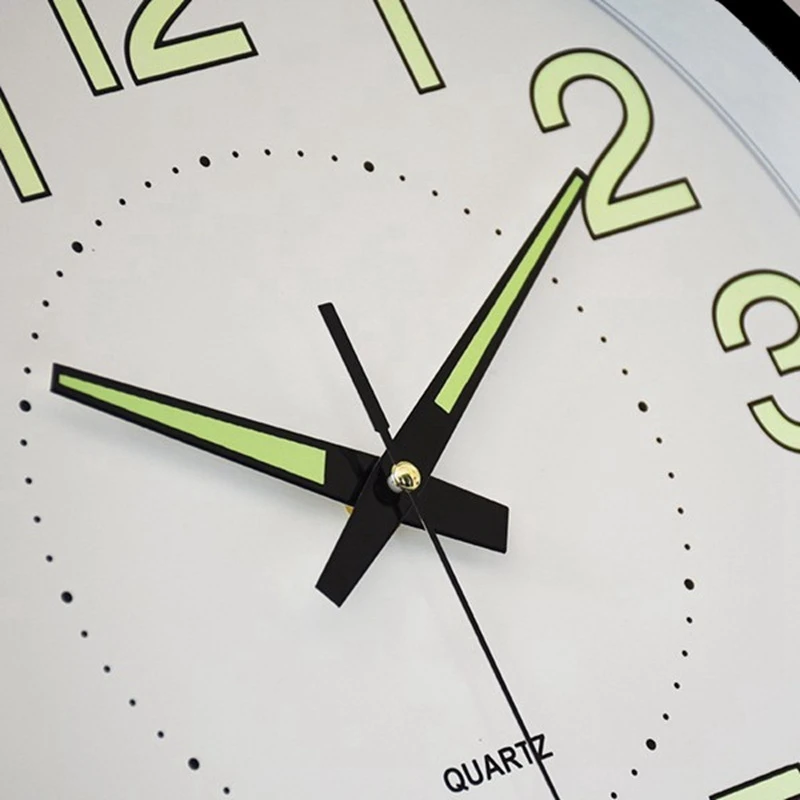 12 Inch / 30cm Luminous Wall Clock Silent with Night Light Glow in the Dark Round Clock, Living Room Decoration-AT48