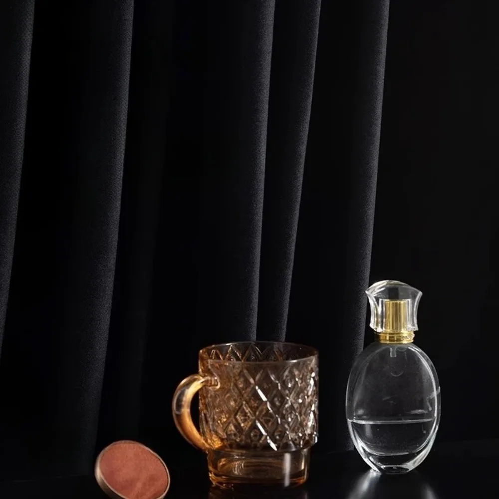 

Black Velvet Curtains American Style Fully Lightproof Sunproof Bedroom Living Room Stage Drapes Modern New Velvet Fabric Custom