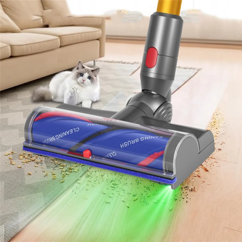 رأس منظف مضاد للتشابك سريع التحرير لـ Dyson V7 V8 V10 V11 V15 أجزاء المكنسة الكهربائية مع كشف الغبار LED