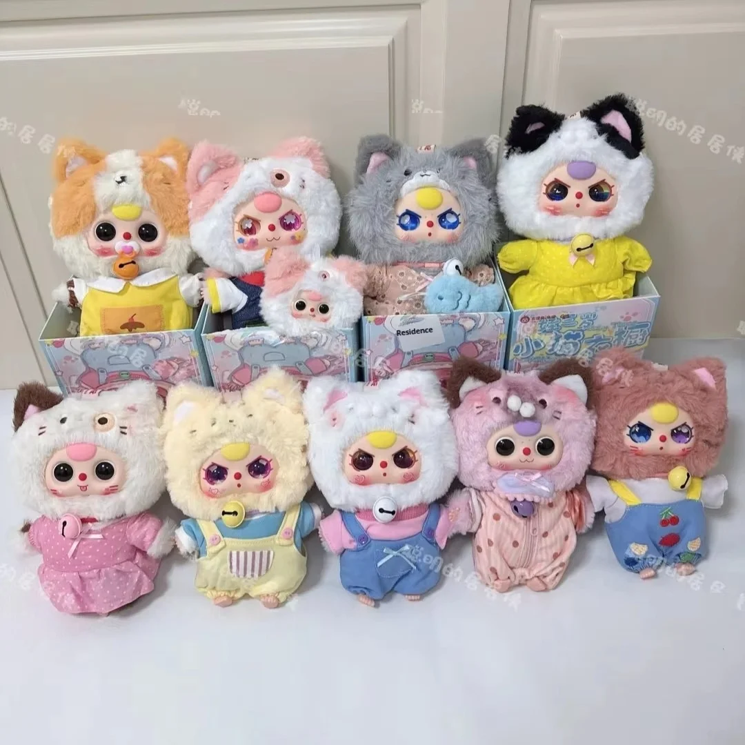 

Baby Three Genuine New Release Kitten Wardrobe Plush Vinyl Blind Box Collectible - 6pcs/Set Trendy Birthday Gift Doll Anime Toy