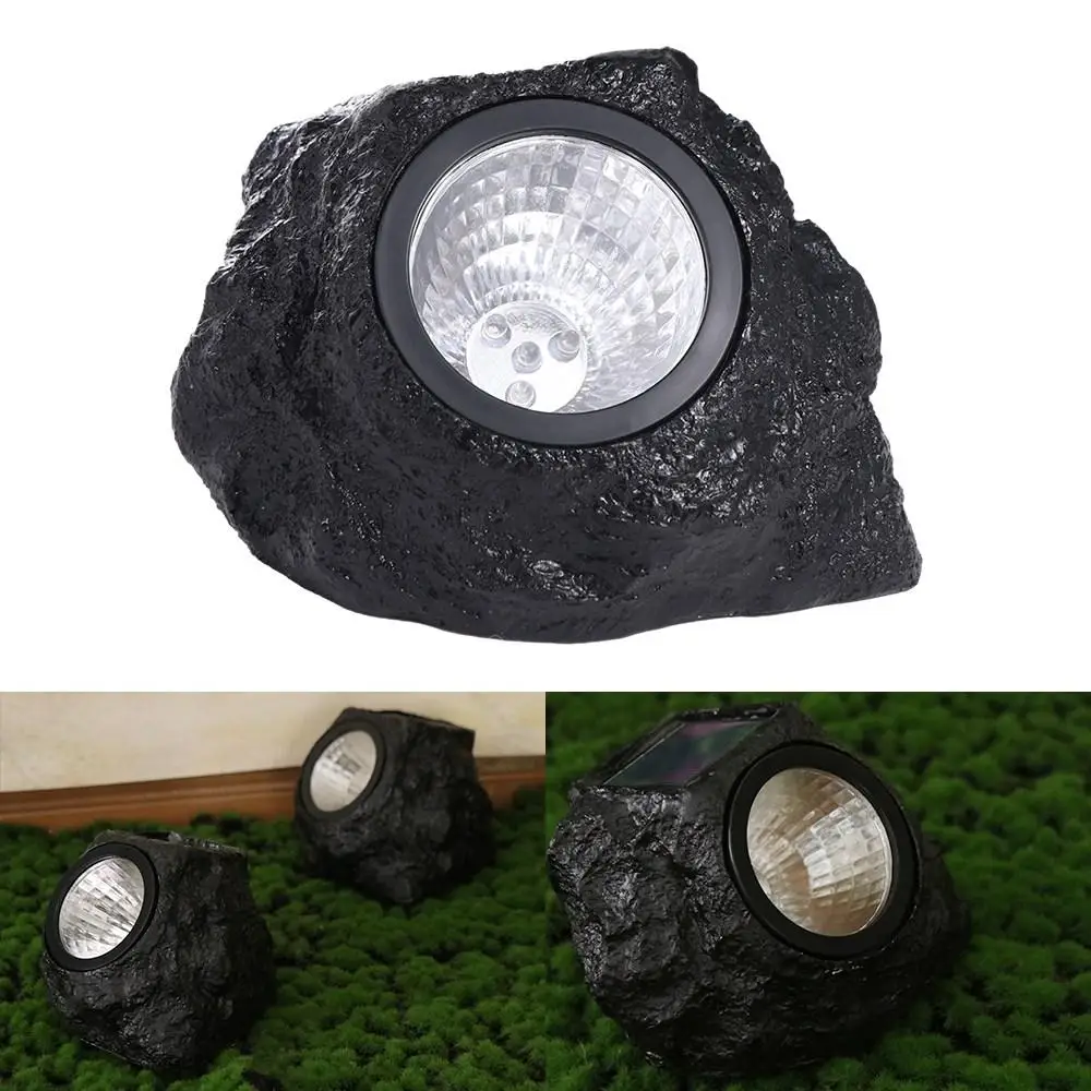 

White Light Spotlight Solar Stone Light Simulation Stone Energy-Saving Solar Rock Lamp Waterproof Resin Lawn Lamp Landscape